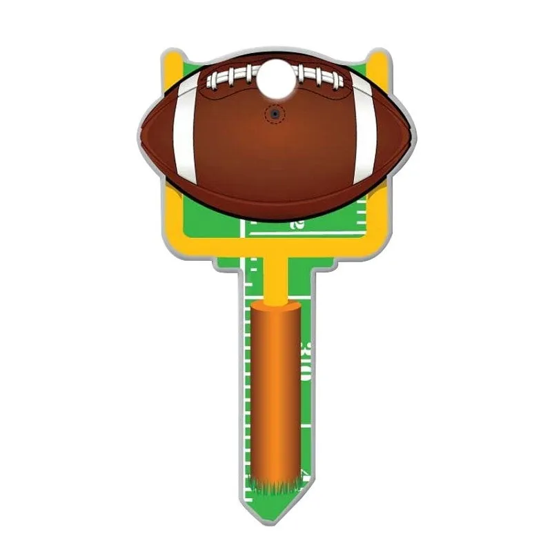 Lucky Line Key Shapes Series B121K Key Blank, Football, Brass, Enamel-Coated, For: Kwikset Locks (Pack of 5)