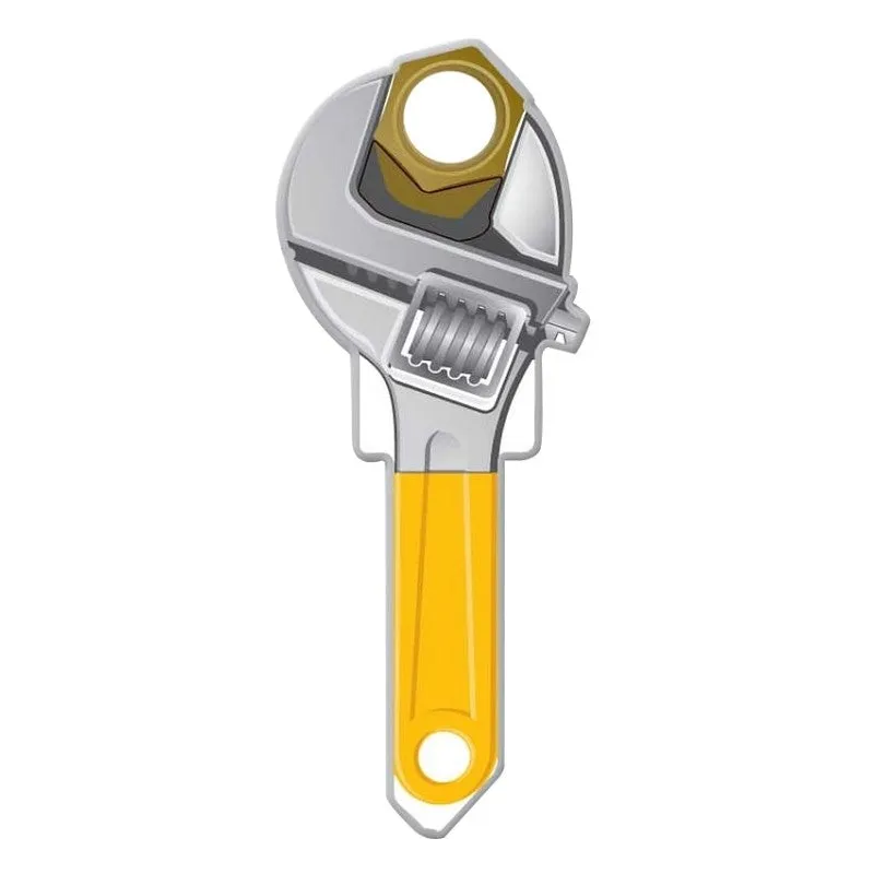 Lucky Line Key Shapes Series B123K Key Blank, Wrench, Brass, Enamel-Coated, For: Kwikset Locks (Pack of 5)