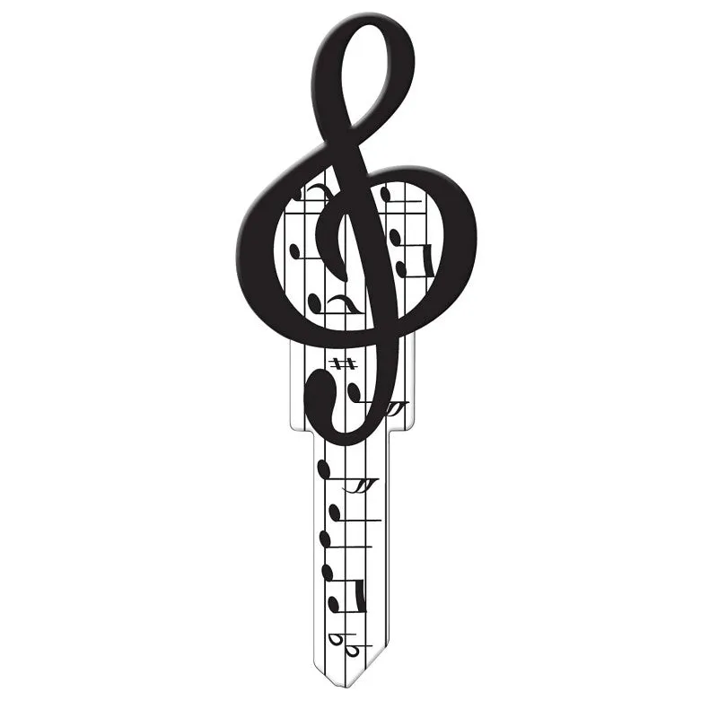 Lucky Line Key Shapes Series B125K Key Blank, Music, Brass, Enamel-Coated, For: Kwikset Locks (Pack of 5)