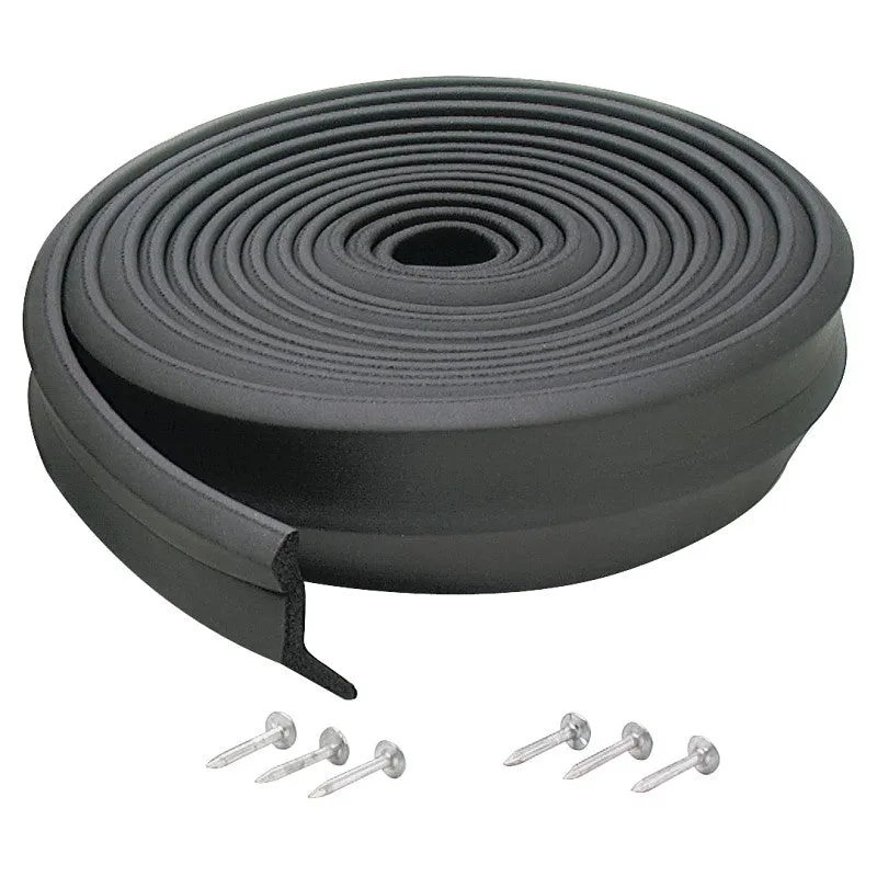 M-D 03749 Bottom Garage Door Sealer, 2 in W, 1 in Thick, 16 ft L, EPDM Rubber, Black