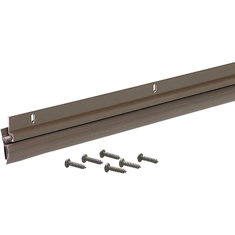 M-D 05173 Door Sweep, Bronze Flange, 36 in L, Aluminum Flange, Vinyl Insert