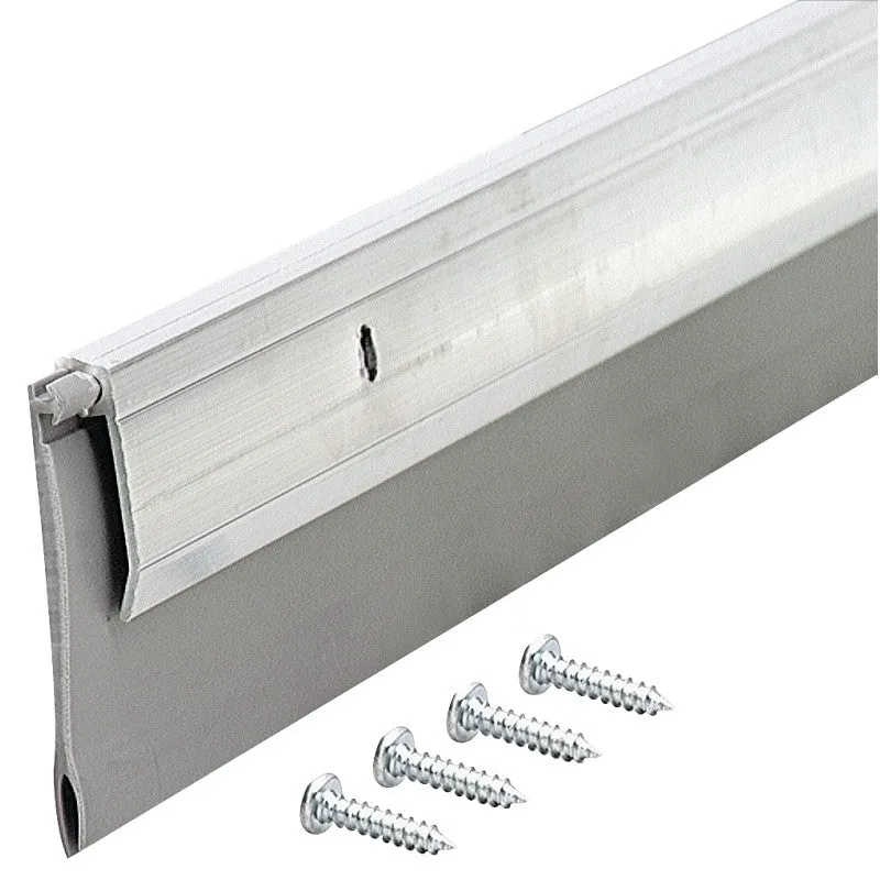 M-D 05389 Door Sweep, Aluminum Flange, 36 in L, 1/4 in W, Aluminum Flange, Vinyl Insert