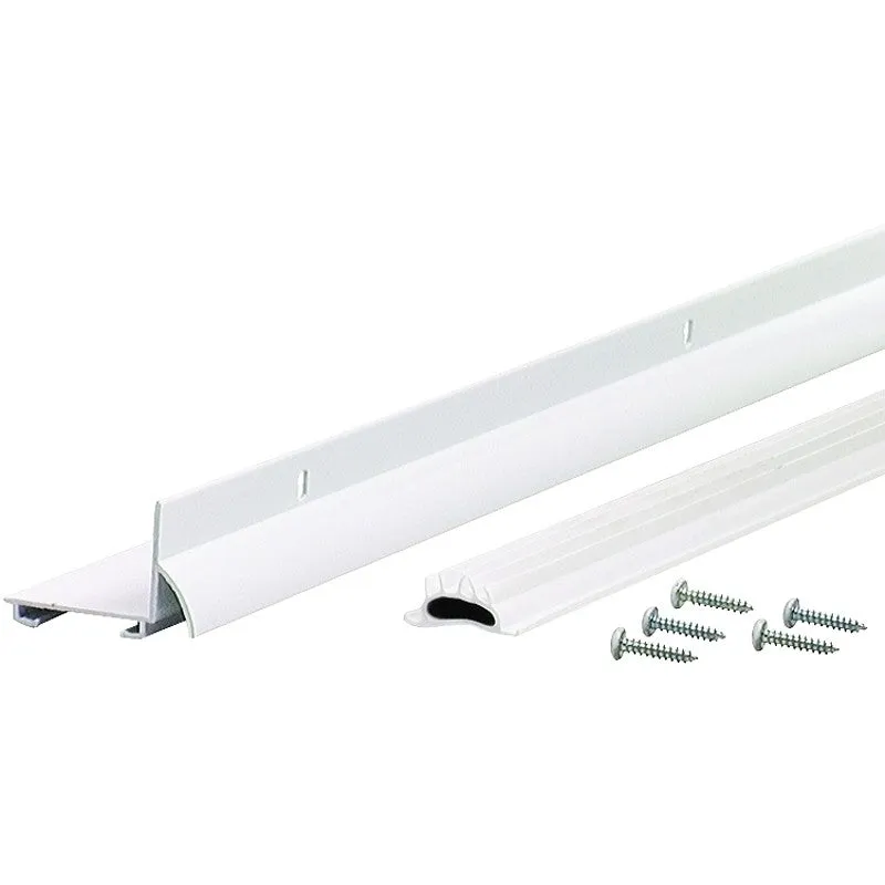 M-D 06395 Door Bottom with Drip Cap, White, 36 in L, 1-3/8 in W, 1-3/32 in H, Aluminum