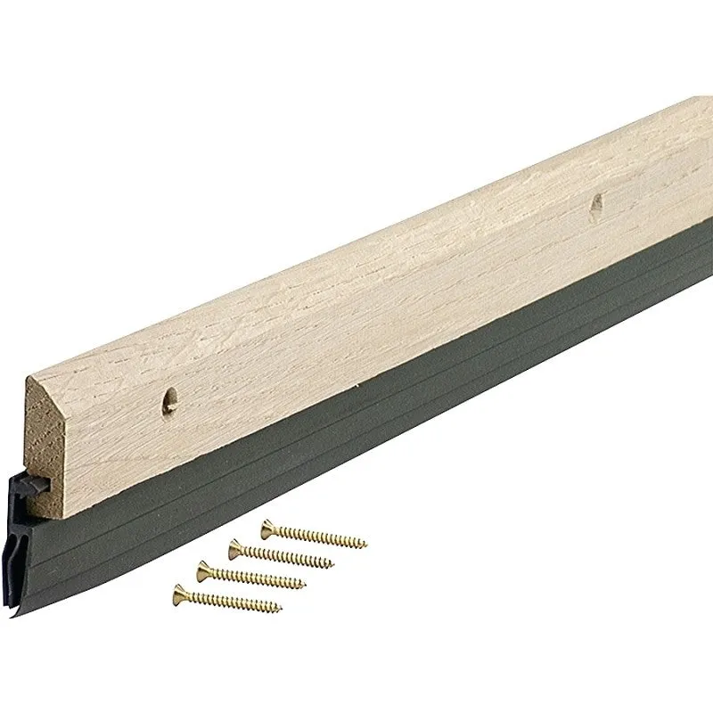 M-D 06411 Door Sweep, 36 in L, 1-3/4 in W, Hardwood Flange, Vinyl Insert