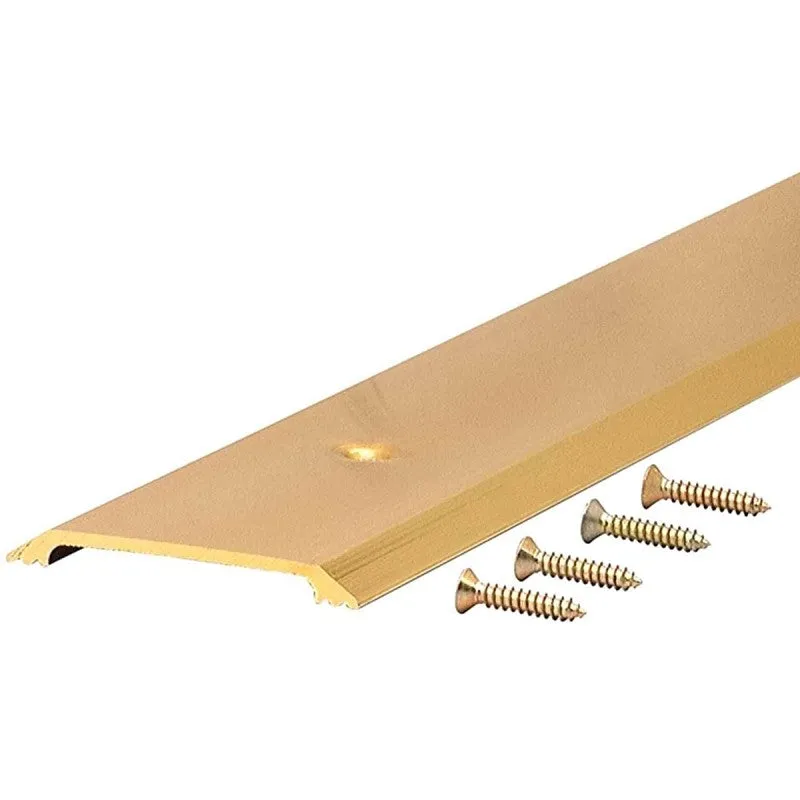 M-D 09613 Saddle Threshold, 36 in L, 2-1/2 in W, Aluminum, Bright Gold