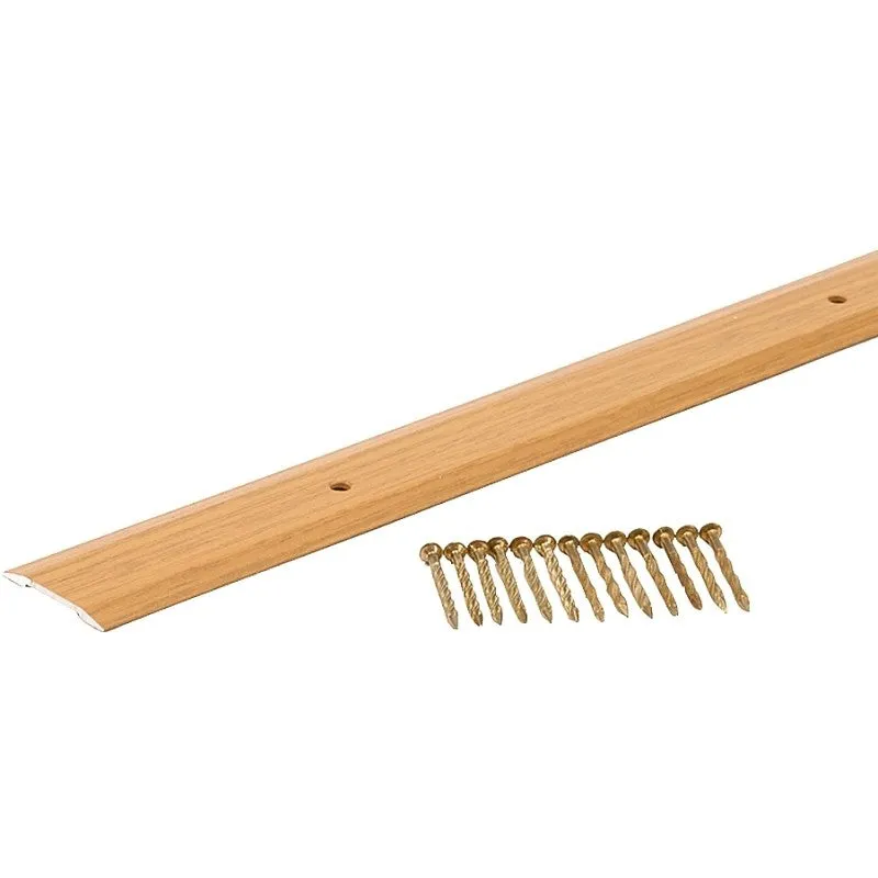 M-D 40132 Seam Binder, 36 in L, 1-1/4 in W, Aluminum, Oak