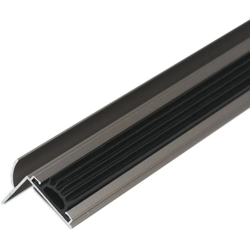 M-D 48998 Door Bottom with Drip Cap, 36 in L, 1-3/4 in W, 1-3/32 in H, Aluminum, Satin Nickel