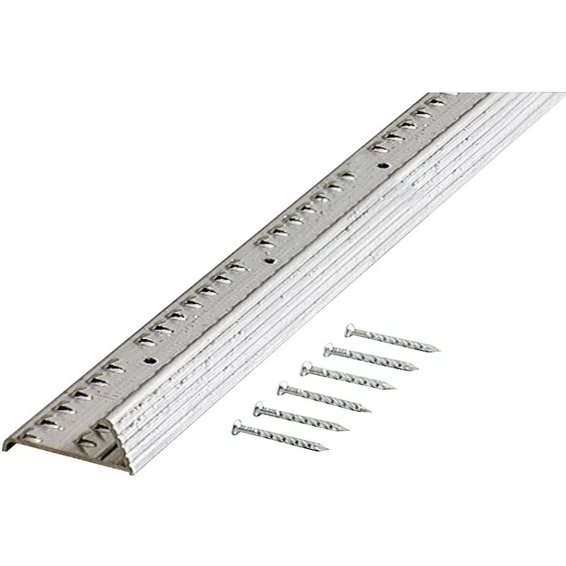 M-D 78055 Fluted Carpet Gripper, 36 in L, 1-3/8 in W, Aluminum, Silver (Pack of 6)