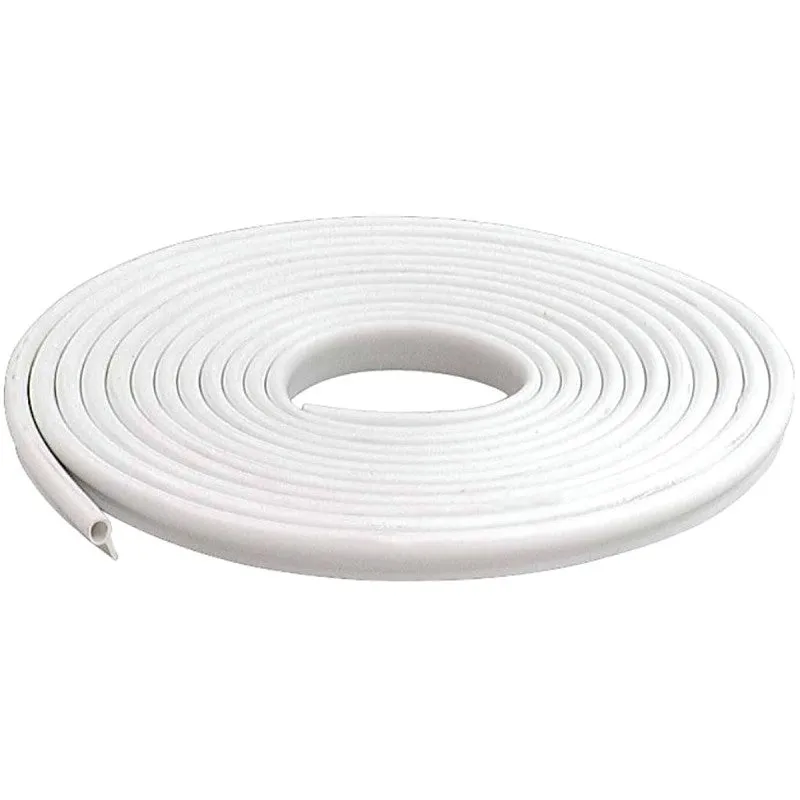 M-D 78394 Gasket Weatherstrip, 1/2 in W, 17 ft L, Vinyl, White (Pack of 6)