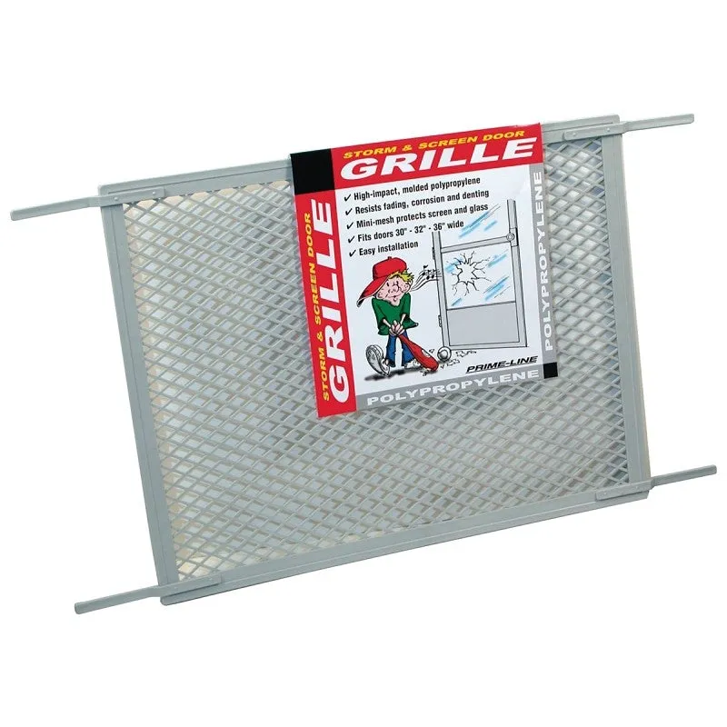 Make-2-Fit PL 15515 Series Hinged Screen Door Grill, Gray, 34-1/2 in W, 20 in H, Plastic