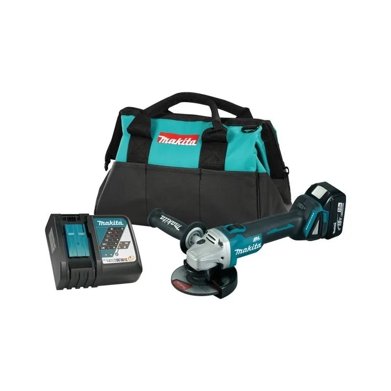 Makita DGA506RTX5 18V LXT Brushless Cordless 5in Angle Grinder w/ Slide Switch, ADT and XPT (5.0 Ah Kit)