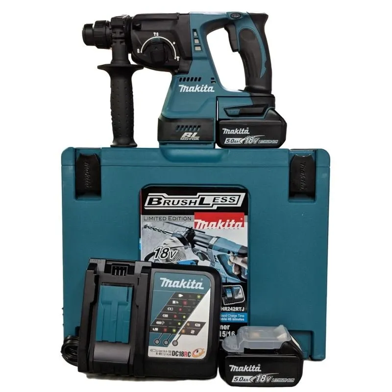 Makita DHR242RTJ 15/16″ Cordless Rotary Hammer with Brushless Motor
