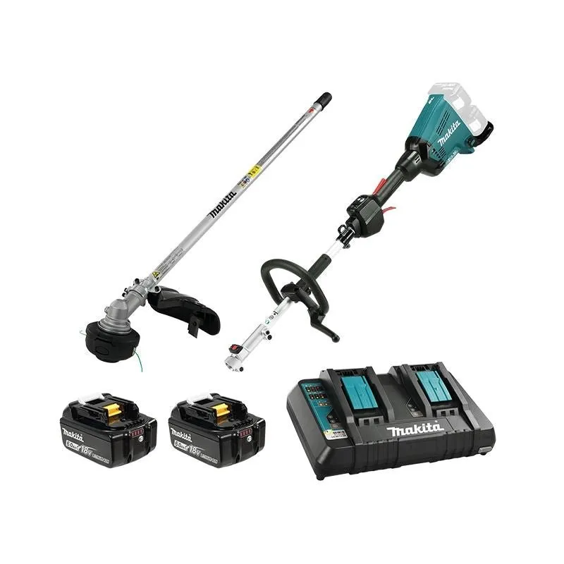 Makita DUX60PGM5X 18v x 2 Split Shaft Power Unit With Line Trimmer Attachment – 6ah Kit