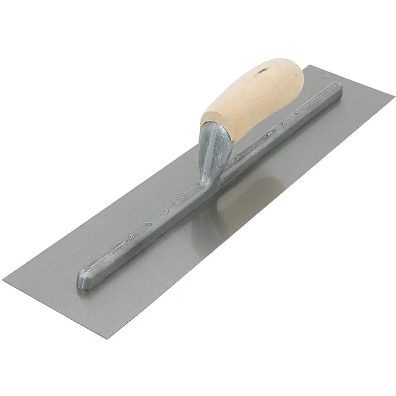 Marshalltown FT363 Finishing Trowel, 14 in L Blade, 4 in W Blade, Steel Blade, Curved Handle, Wood Handle