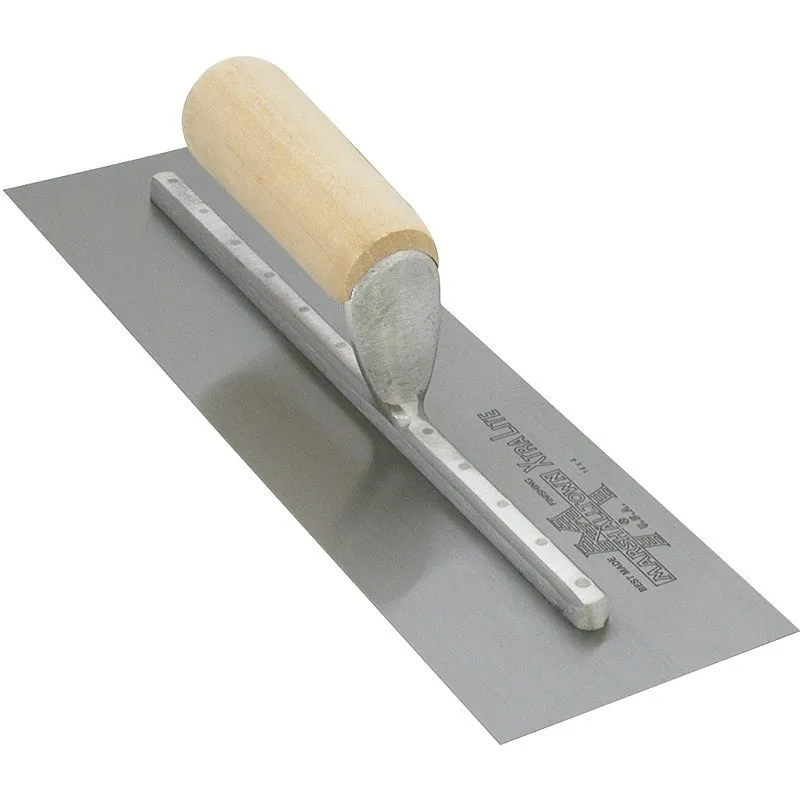 Marshalltown MX57 Finishing Trowel, 14 in L Blade, 3 in W Blade, Spring Steel Blade, Straight Handle, Wood Handle