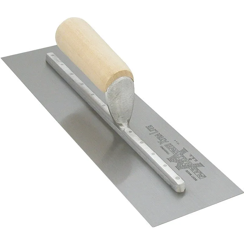 Marshalltown MX66 Finishing Trowel, 16 in L Blade, 4 in W Blade, Spring Steel Blade, Straight Handle, Wood Handle