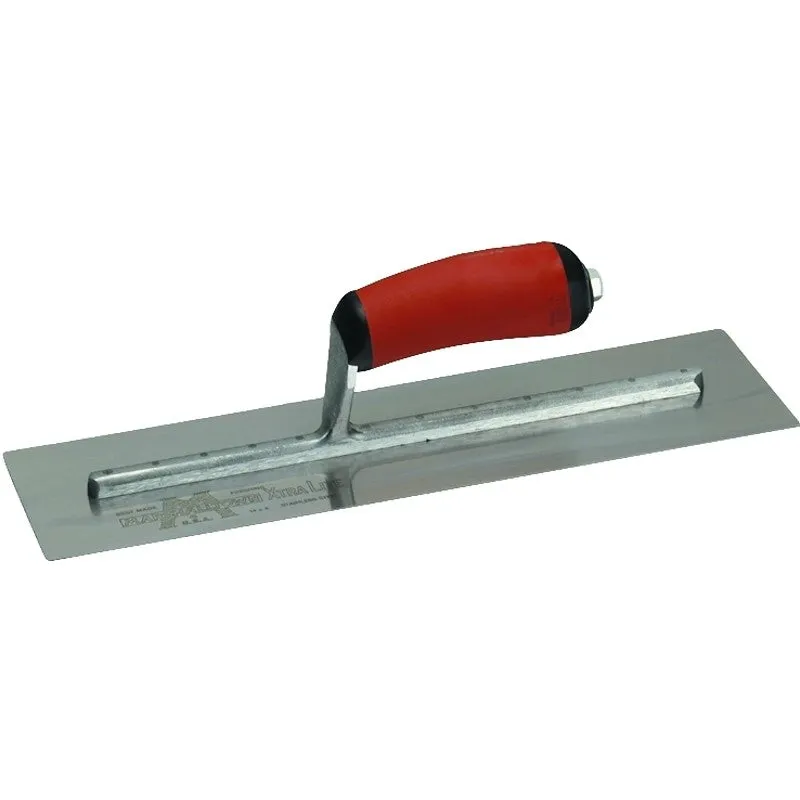 Marshalltown MXS64D Finishing Trowel, 4 in W Blade, 14 in L Blade, Spring Steel Blade, Square End, Curved Handle