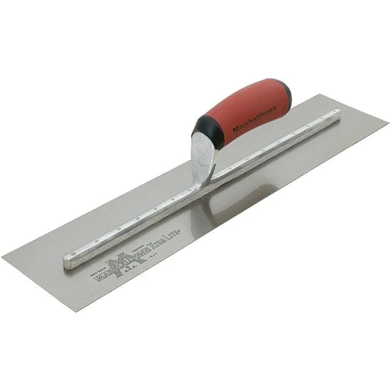 Marshalltown MXS81D Finishing Trowel, 4 in W Blade, 18 in L Blade, Spring Steel Blade, Square End, Curved Handle