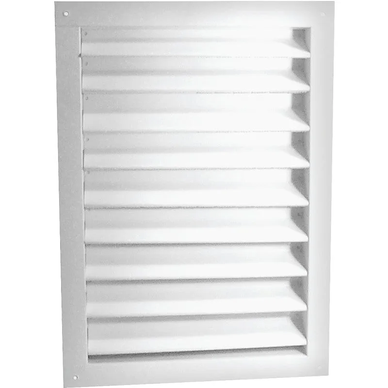 Master Flow DA1424W Dual Louver, 26-3/8 in L, 16-1/2 in W, Aluminum, White