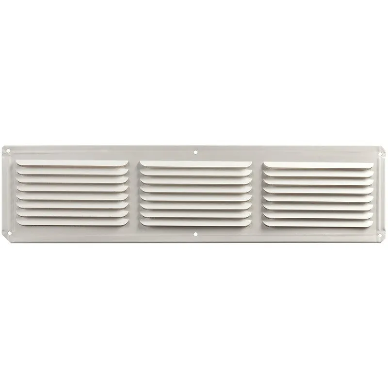 Master Flow EAC16X4W Undereave Vent, 4 in L, 16 in W, 26 sq-ft Net Free Ventilating Area, Aluminum, White (Pack of 36)