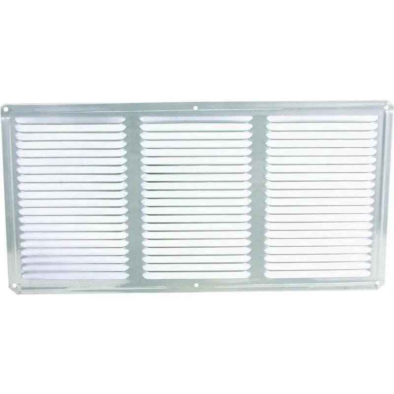 Master Flow EAC16X8 Undereave Vent, 8 in L, 16 in W, 65 sq-ft Net Free Ventilating Area, Aluminum, Mill (Pack of 36)