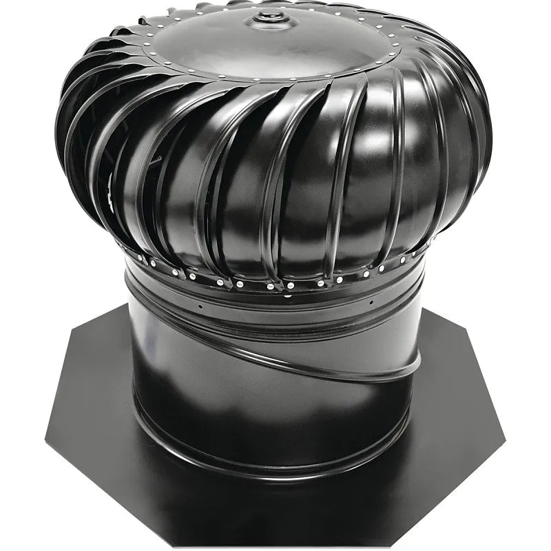 Master Flow GIC12BL Rotary Turbine Ventilator, 12 in Dia Throat, Steel, Black