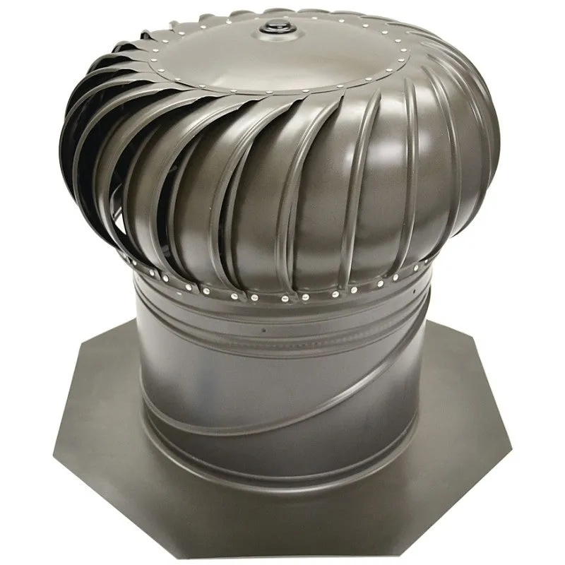 Master Flow GIC12WW Rotary Turbine Ventilator, 12 in Dia Throat, Steel, Weathered Wood