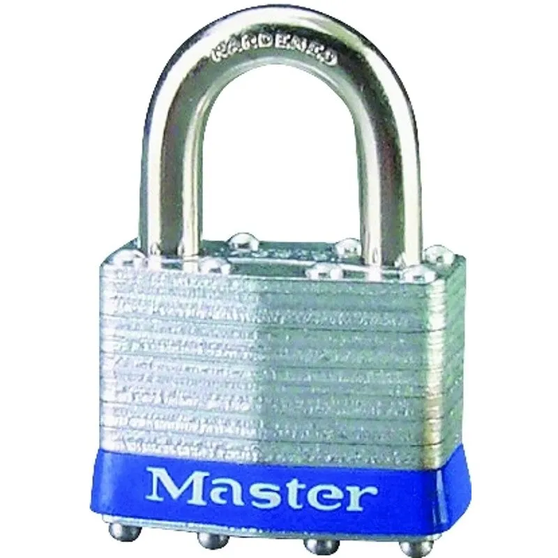 Master Lock 1UP Padlock, Open Shackle, 5/16 in Dia Shackle, 15/16 in H Shackle, Steel Shackle, Steel Body, Laminated