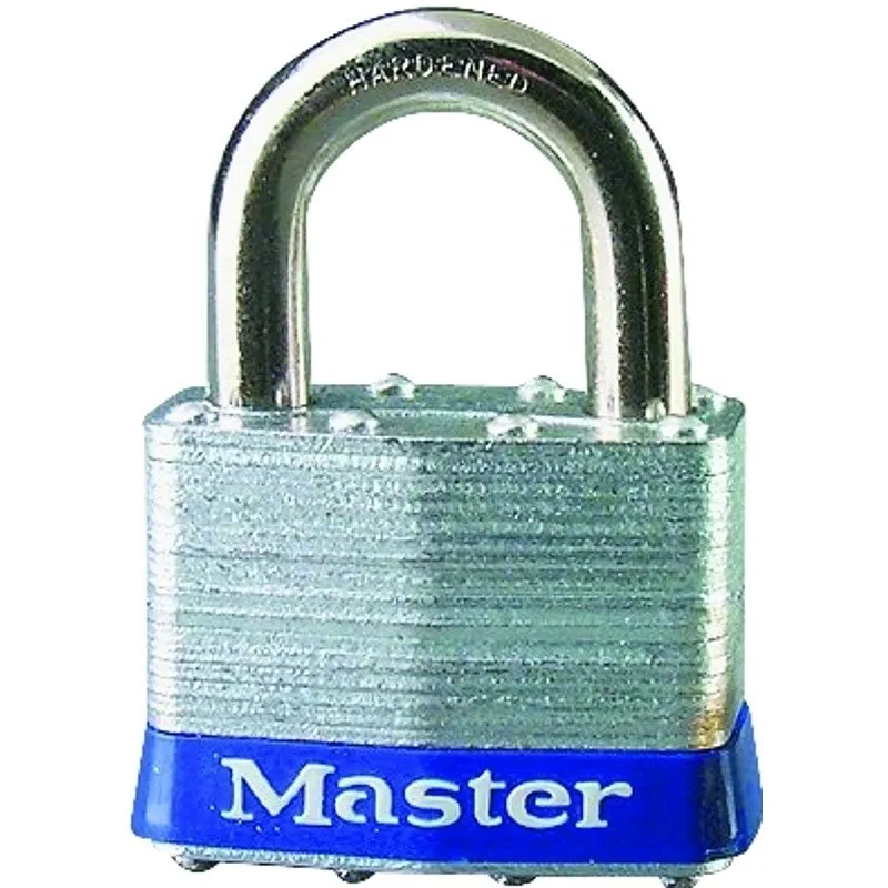 Master Lock 5UP Padlock, 3/8 in Dia Shackle, 1 in H Shackle, Hardened Boron Alloy Steel Shackle, Steel Body, Laminated