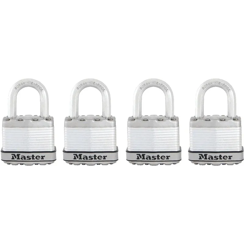 Master Lock Magnum Series M1XQ Padlock, Keyed Alike Key, 5/16 in Dia Shackle, 1 in H Shackle, Stainless Steel Body, Zinc