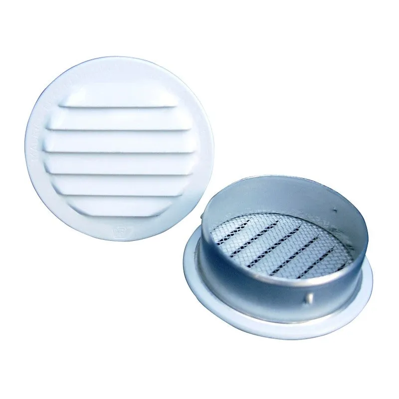 Maurice Franklin RLW-100 Series 6 RLW-100 Louver, 6.688 in L, 6.688 in W, Round, Aluminum, White