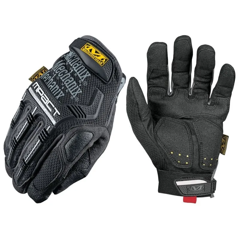 Mechanix Wear M-Pact Series MPT-58-009 Work Gloves, Men’s, M, 9 in L, Reinforced Thumb, Hook-and-Loop Cuff, Black/Gray