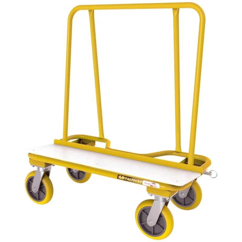 metaltech 2000 series i bmd2131ygr drywall cart 3000 lb 13 steel 38 in oal 20 in oaw yellow
