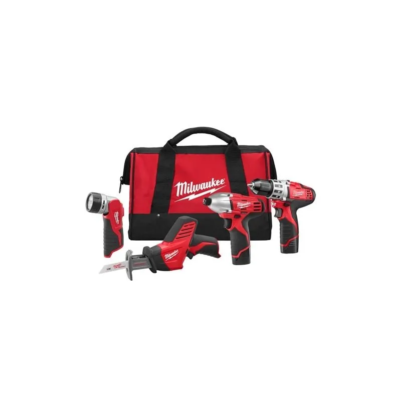Milwaukee | 2498-24 M12â„¢ Cordless Lithium-Ion 4-Tool Combo Kit