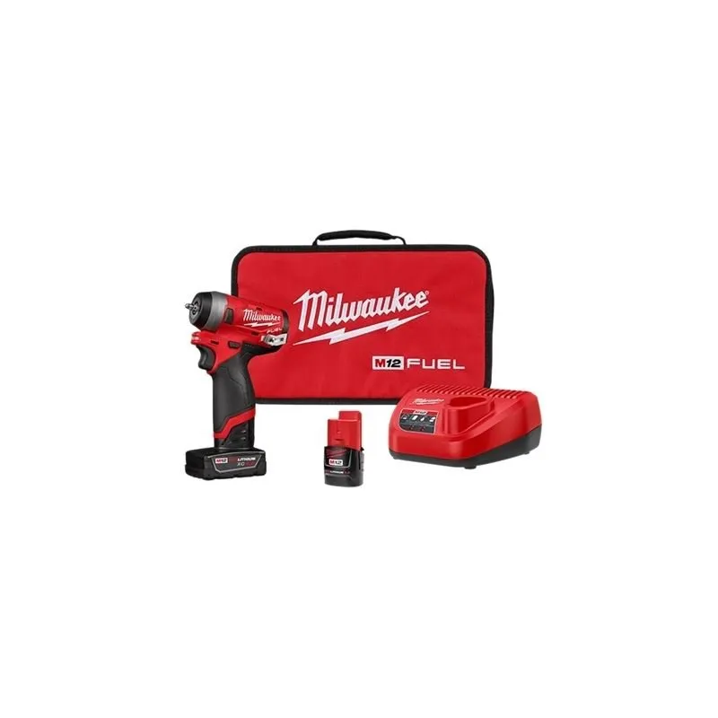 Milwaukee 2552-22 M12 FUEL 1/4″ Stubby Impact Wrench Kit