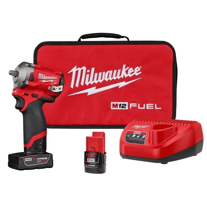Milwaukee 2554-22 M12 FUEL 3/8″ Stubby Impact Wrench Kit