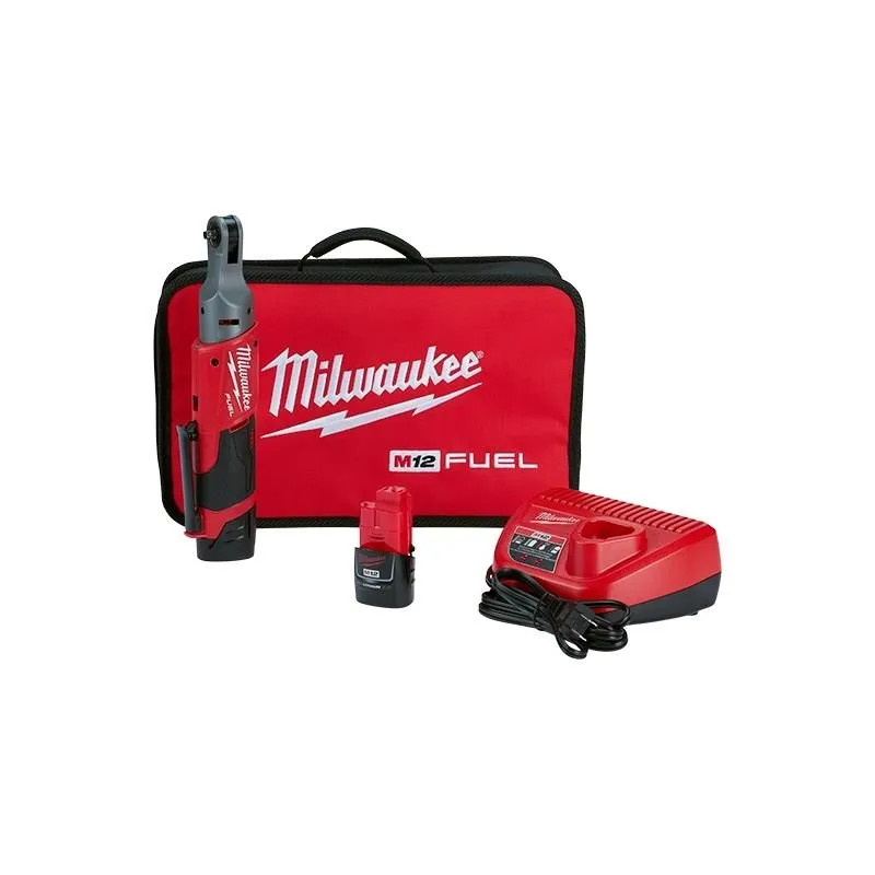 Milwaukee 2556-22 M12 FUEL 1/4″ Ratchet 2 Battery Kit