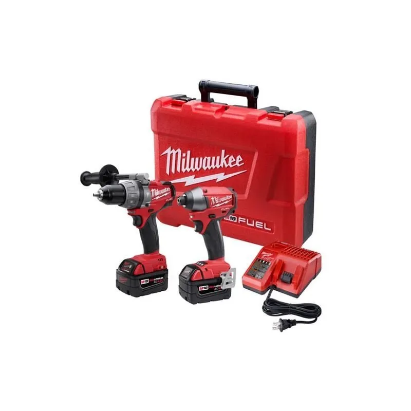 Milwaukee | 2797-22 M18 Fuel Lithium 2-Tool Combo Kit includes Hammer Drill and Hex Impact Driver