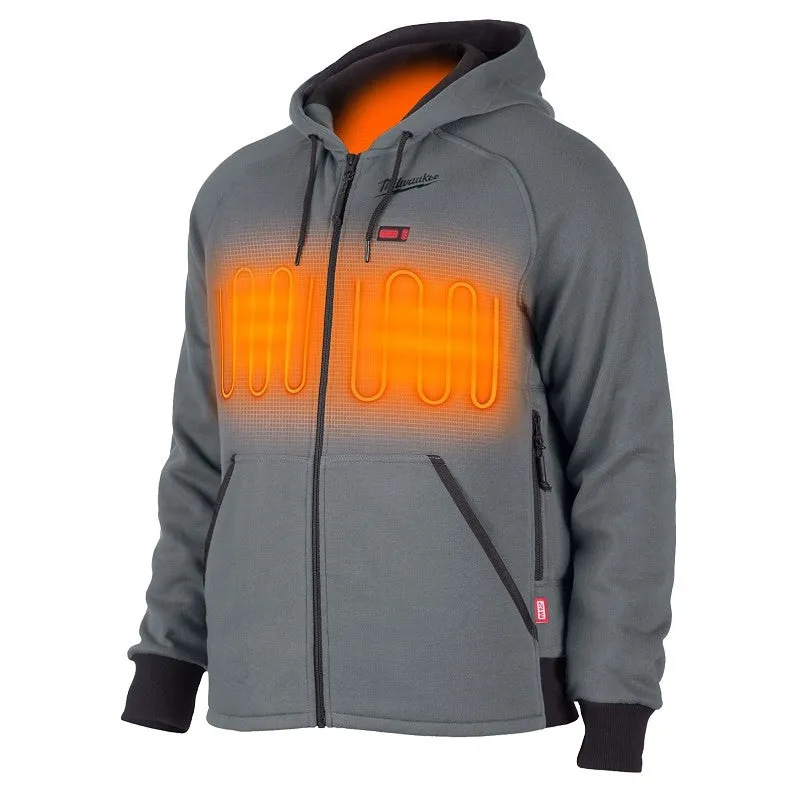 Milwaukee 306G-21-XL Heated Hoodie, XL, Men’s, Gray, Regular Fit