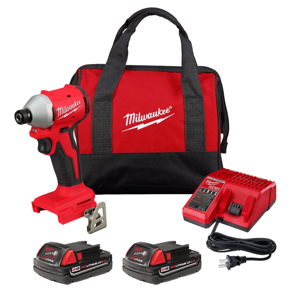 Milwaukee 3650-22CT M18™ Compact Brushless 1/4″ Hex Impact Driver Kit