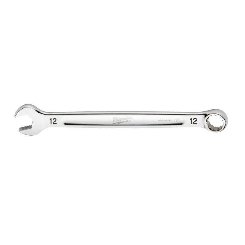 Milwaukee 45-96-9512 Combination Wrench, Metric, 12 mm Head, 6.77 in L, 12-Point, Steel, Chrome