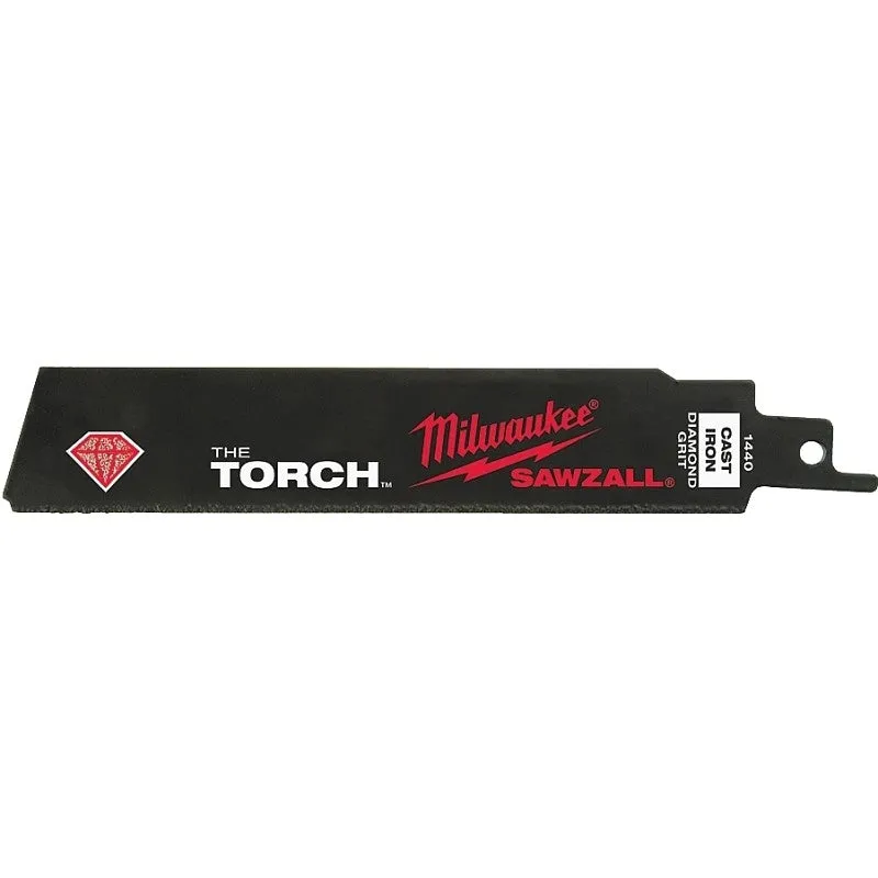 Milwaukee 48-00-1440 Reciprocating Saw Blade, 1 in W, 6 in L, Diamond Cutting Edge
