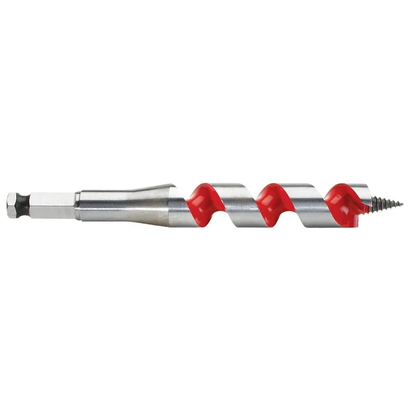 Milwaukee 48-13-0373 Ship Auger Bit, 3/8 in Dia, 6 in OAL, Wide Flute, 5/16 in Dia Shank, Hex Shank