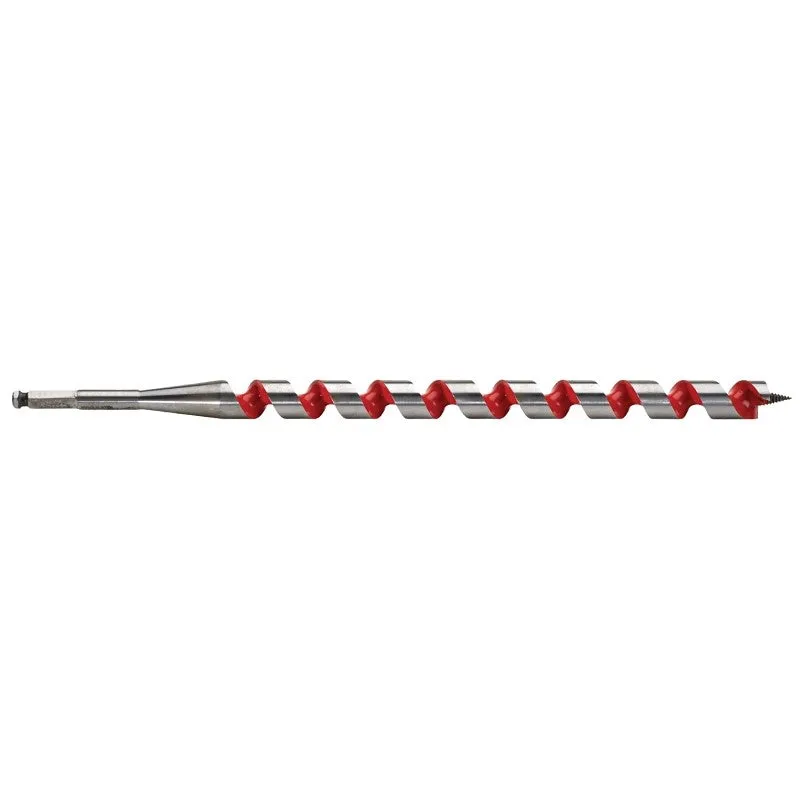 Milwaukee 48-13-5930 Ship Auger Bit, 15/16 in Dia, 18 in OAL, Spiral Flute, 7/16 in Dia Shank, Hex Shank