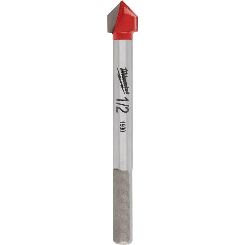 Milwaukee 48-20-8985 Drill Bit, 1/2 in Dia, 3-3/4 in OAL, 1/4 in Dia Shank, Round Shank, Carbide