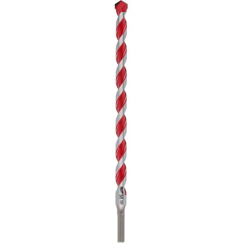 Milwaukee 48-20-9041 Drill Bit, 5/8 in Dia, 12 in OAL, Wide Flute, 3/8 in Dia Shank, 3-Flat Shank