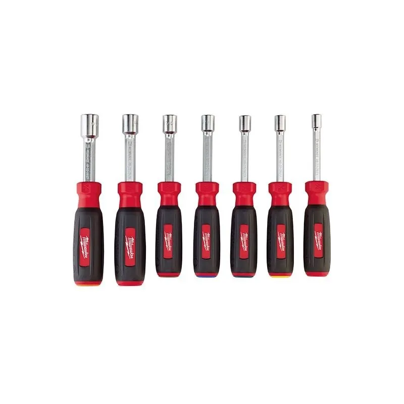 milwaukee 48 22 2507 7 pc magnetic hollowcore sae nut driver set