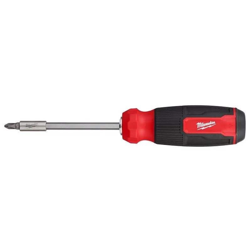 Milwaukee 48-22-2900 14-in-1 Multi-Bit Screwdriver, 1/4 in Drive, 9.11 in OAL, Plastic Handle, Ergonomic Handle