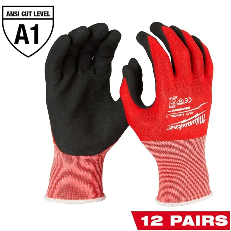 Milwaukee 48-22-8922B Breathable Insulated Winter Dipped Gloves, Men’s, L, 4.09 in L, Elasticated Knit Cuff, Red