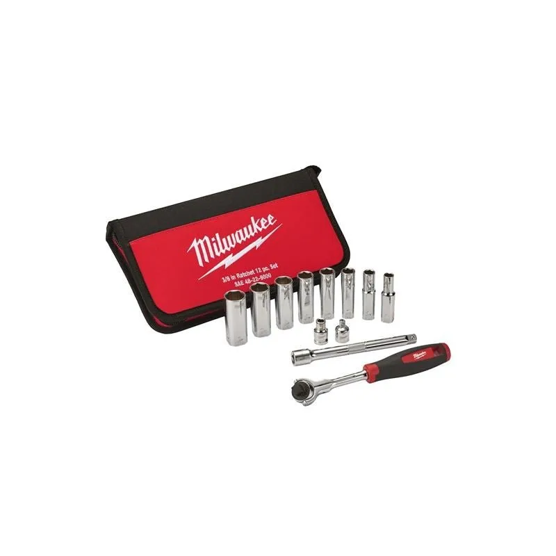 Milwaukee 48-22-9000 12pc 3/8″ Drive SAE Socket Set